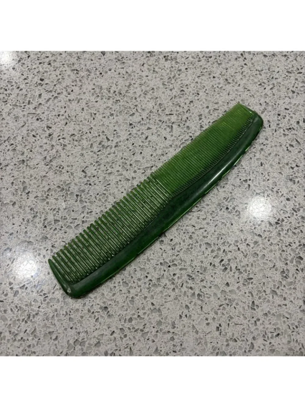 Vintage Comb 1970s Hesselgessers Grand Island NE Plastic Green Retro Hair Stylin